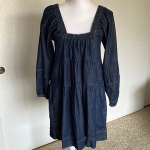 Denim boho mini dress Free People